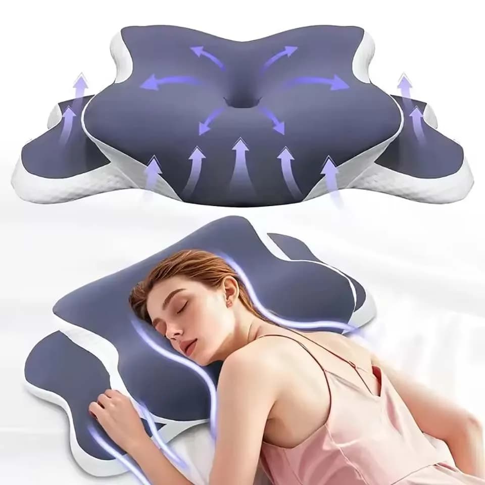 Cuscino Cervicale in Memory Foam per Alleviare il Dolore al Collo, Supporto Ergonomico Ortopedico per Dormire su Fianco, Schiena e Stomaco, Regalo Ideale