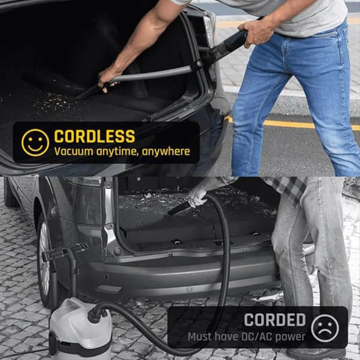 Aspirapolvere per auto senza fili AT52, potente aspiratore da 19000 Pa, 4 in 1, portatile, senza fili (alcuni accessori sono neri), ricaricabile