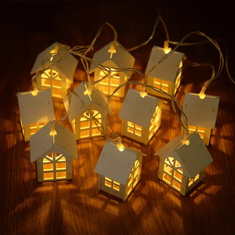 2M 10LED decorazioni natalizie casa in legno fata luce stringa albero di natale appeso ghirlanda ornamento capodanno lampade per la casa Decor 2025