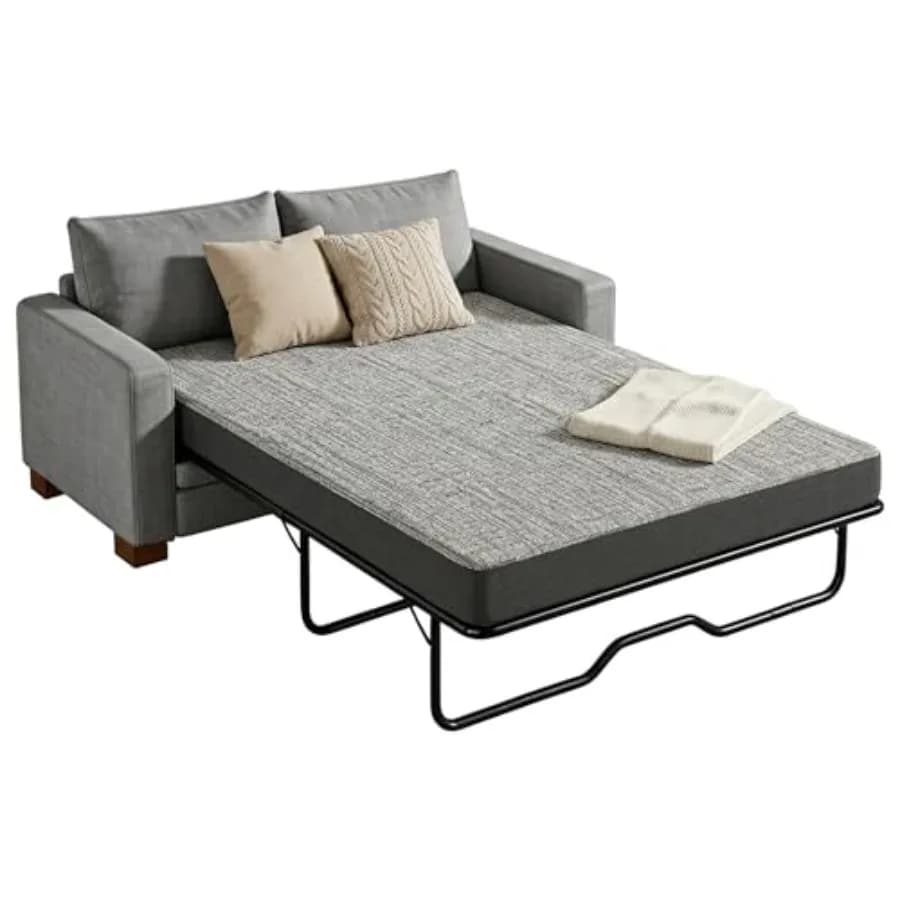 Materasso per Divano Letto Queen Size a 4 Sezioni in Memory Foam Gel, con Rivestimento Lavabile e Base Antiscivolo, Fresco e Confortevole, Ideale