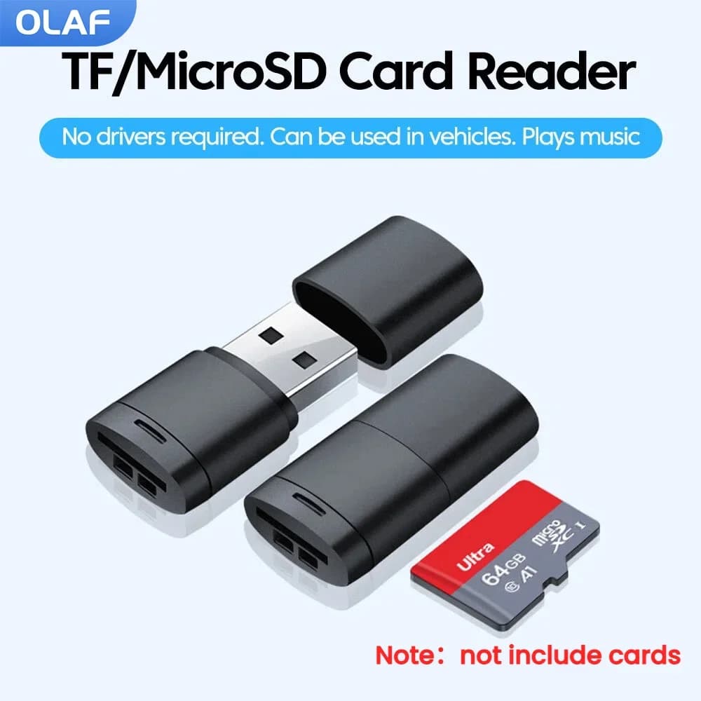 Mini USB2.0 To TF Card Reader USB A to SD Micro TF Card Reader Adapter in Car High-Speed transmission For PC Laptop Accessories