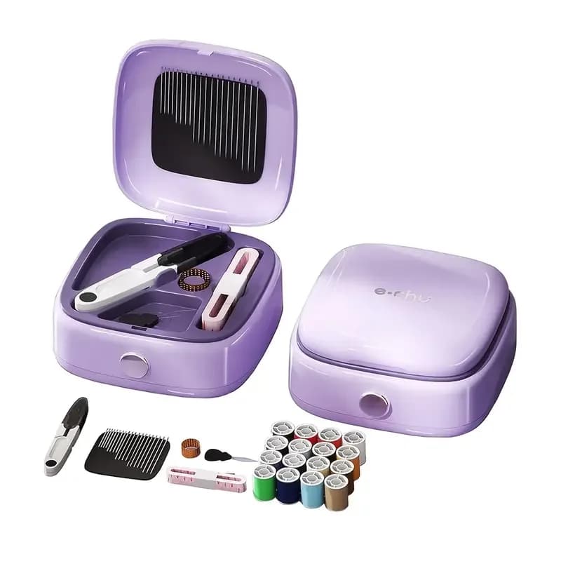 Kit da cucito portatile, set da cucito compatto da viaggio con lavagna magnetica e aghi per occhi grandi, regalo per nonna, mamma, amici, principianti