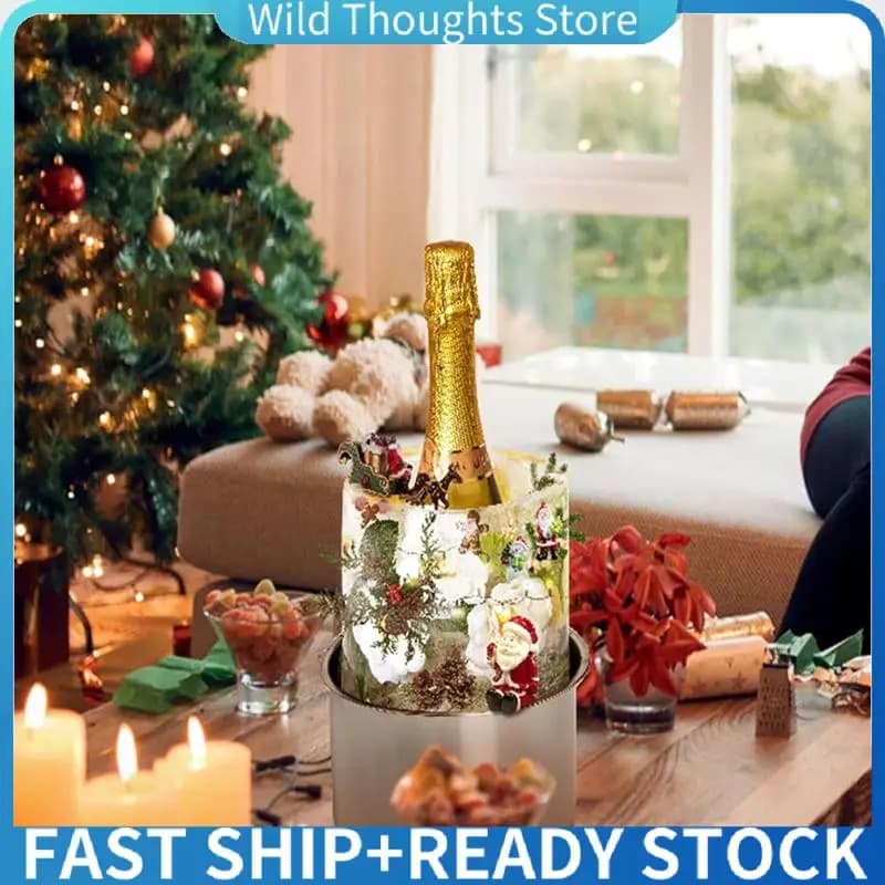 Stampo per secchiello per il ghiaccio, stampo per ghiaccio, refrigeratore per bottiglie di vino, stampo per ghiaccio per secchiello per champagne e cocktail, frutta floreale, qualsiasi decorazione per fai da te-[Qahk]