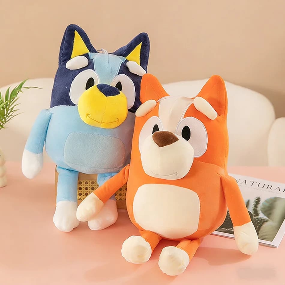 Peluche Famiglia Bluey e Bingo in Offerta, Morbidi Giocattoli a Forma di Cane Cartoonesco