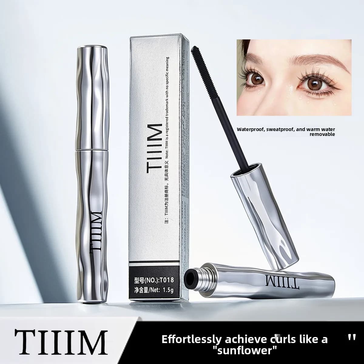 Mascara Nero Naturale — Applicatore a Spirale, Lunga Durata e Impermeabile, Mantiene le Ciglia Incurvate Tutto il Giorno.