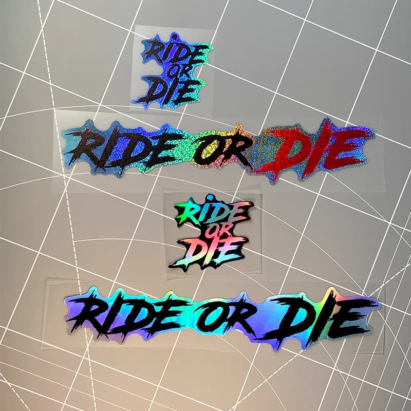 RIDE OR DIE Adesivi per moto impermeabili per casco da moto Serbatoio carburante Carenatura Bici da strada Tubo superiore Decalcomanie in vinile universali