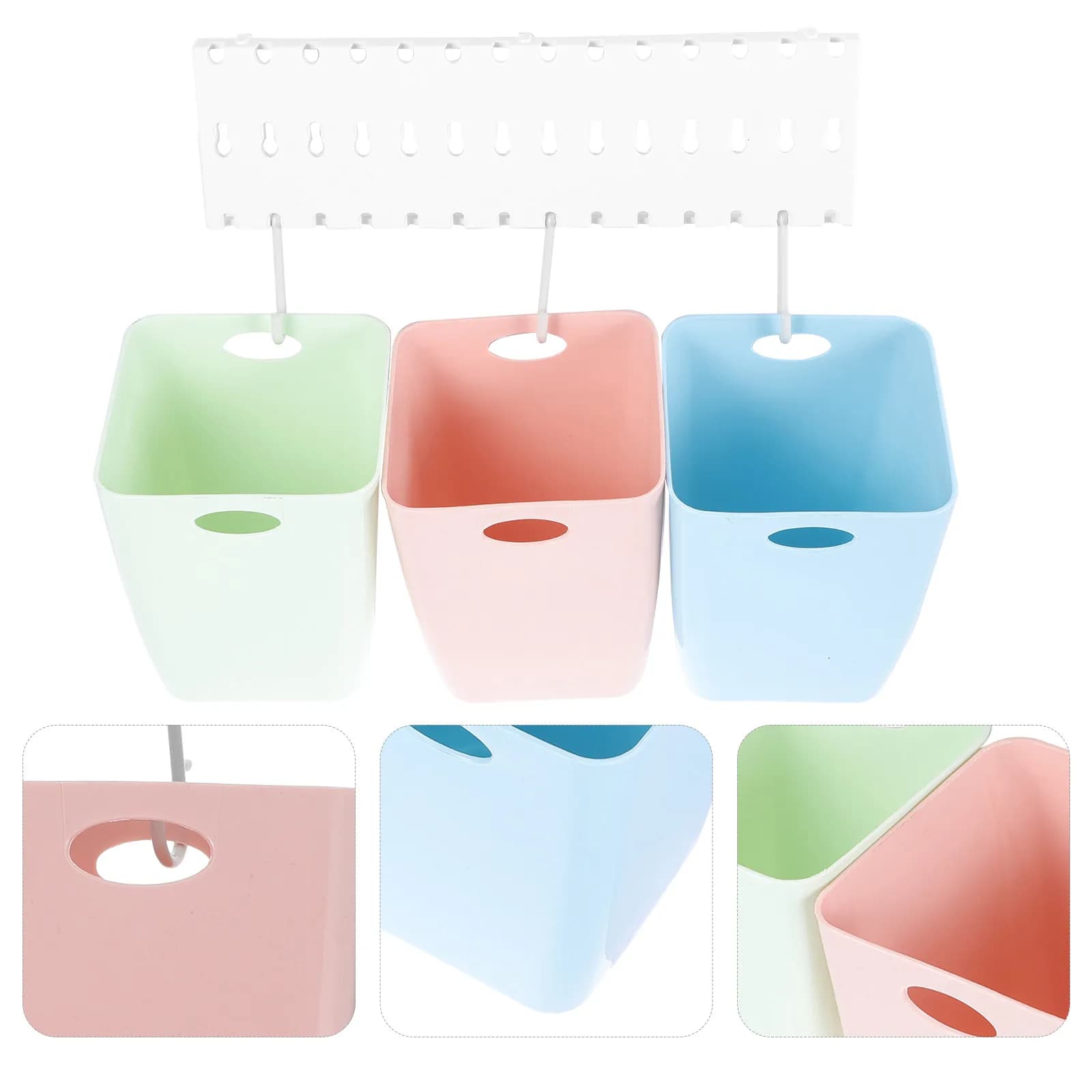 1Set Multi Compartment Trash Can Set Recyclable Plastic Sorting Bins with Labels for Kitchen Bathroom Office Indoor Waste