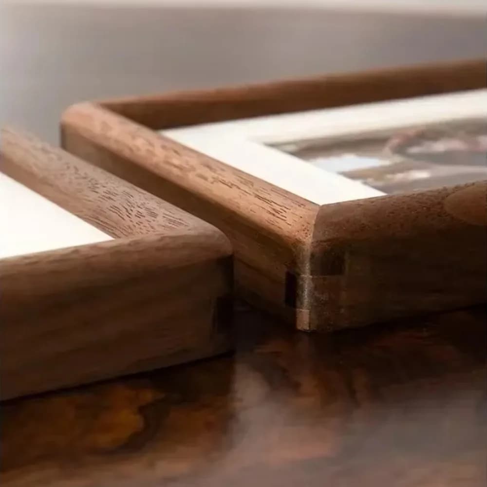 Fashion 6/7/8 Inch Black Walnut Photo Frame Simple Simulation Wood Mortise Tenon Photo Frame Handmade Picture Frame