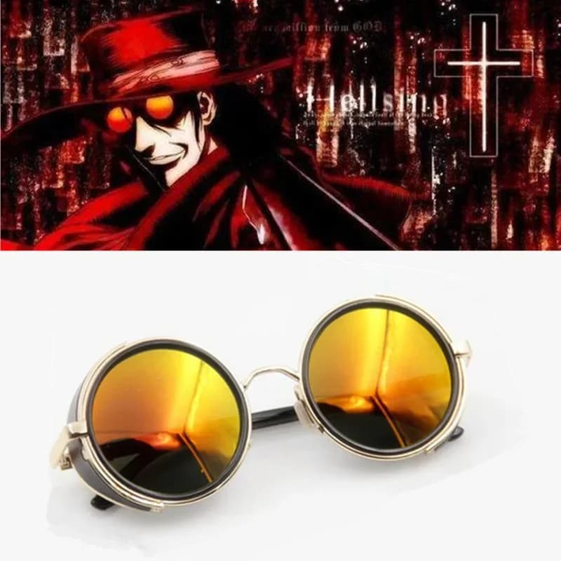HELLSING Anime Alucard Vampire Hunter Occhiali cosplay su misura Occhiali da sole arancioni Puntelli
