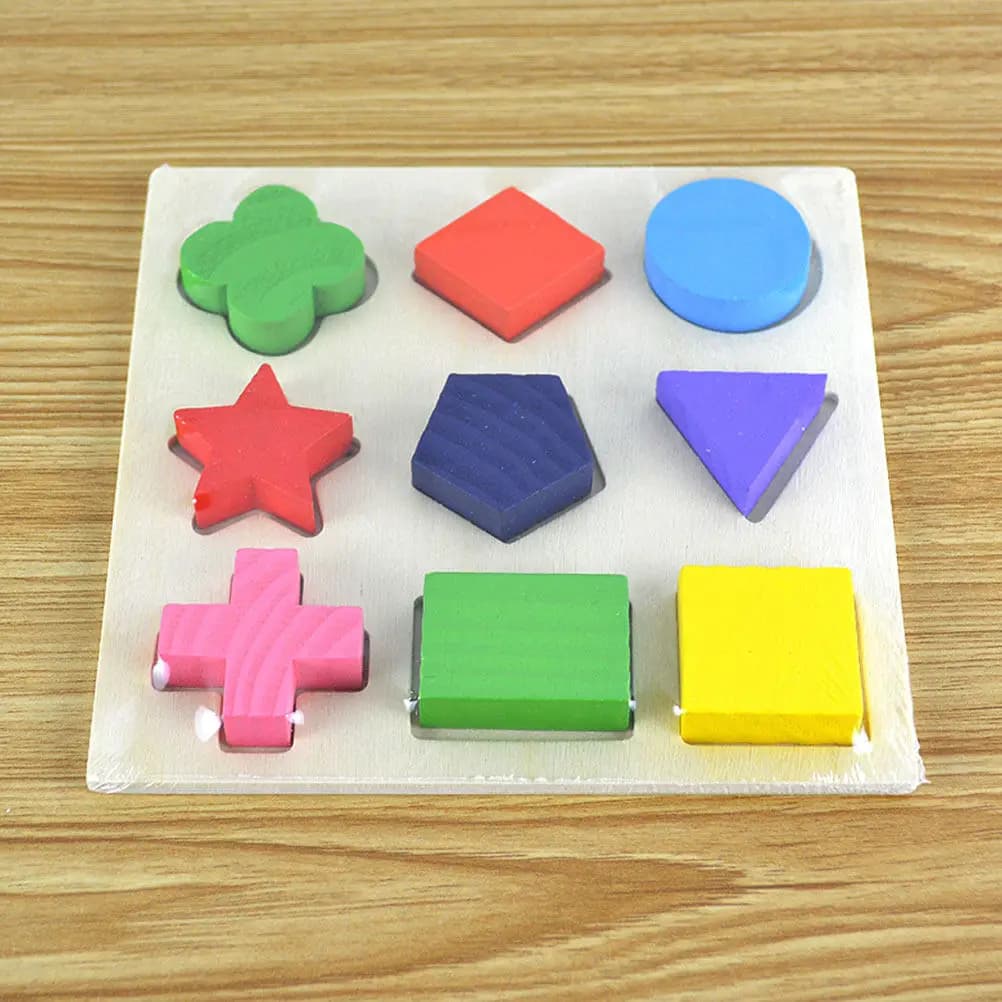 Set di 3 Tavole Geometriche Educative per Riconoscimento delle Forme, Gioco di Apprendimento Precoce, Puzzle Colorati per lo Sviluppo Cerebrale dei Bambini