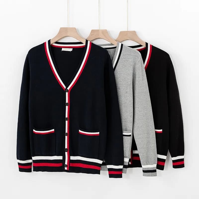 Maglione da lavoro da uomo e da donna a 12 aghi, capispalla autunnale e invernale, maglione lavorato a maglia a contrasto con cardigan spesso