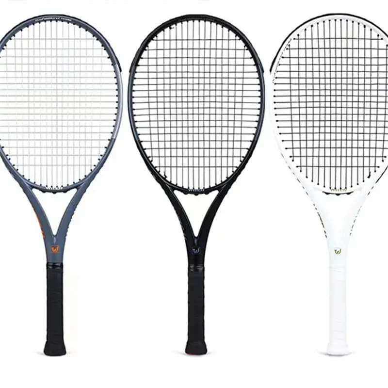 Racchette da tennis leggere e ad alta resistenza personalizzabili in fibra di carbonio per competizioni sportive da 19 * 20 corde