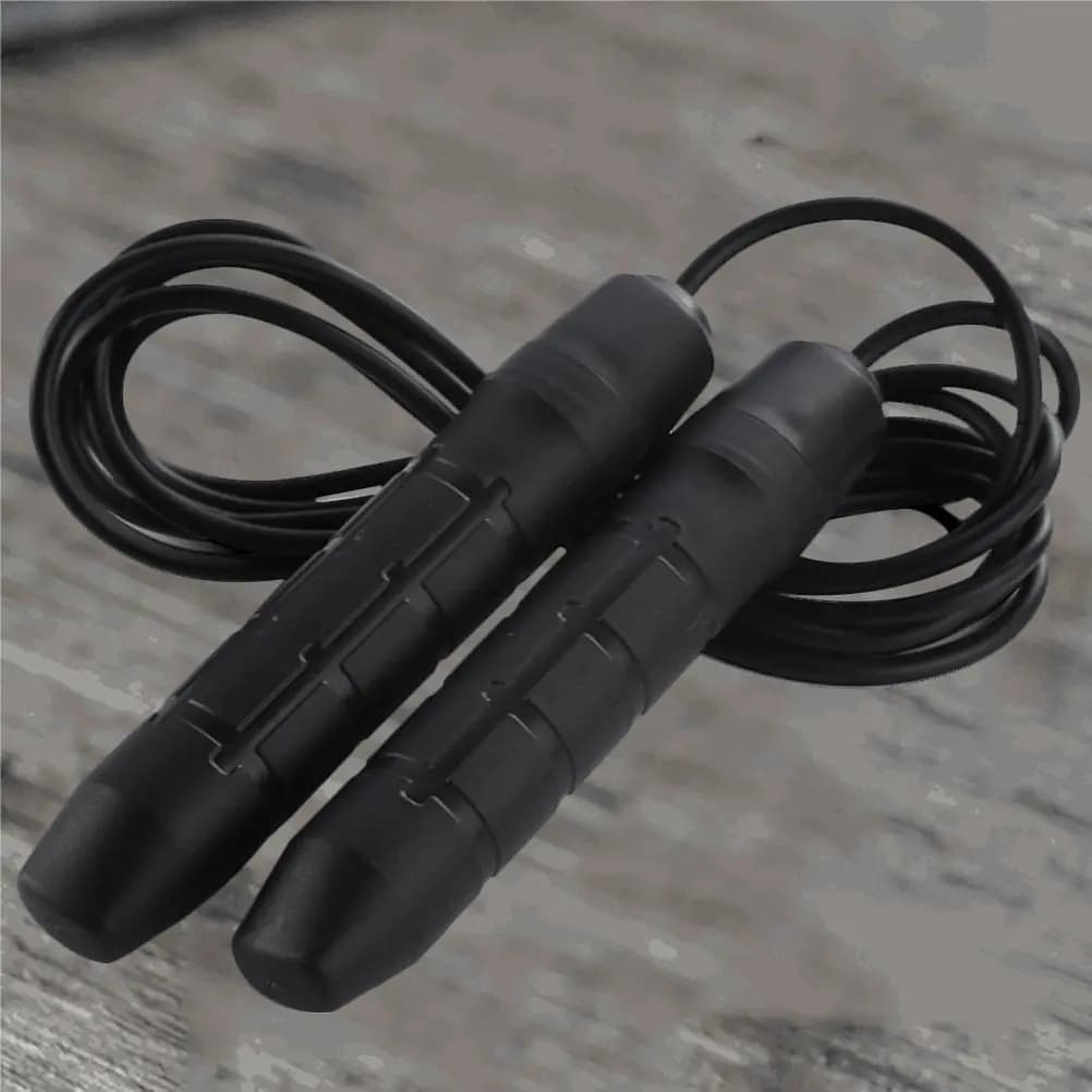 Fitness Jump Rope Thick Ball Bearing Jump Rope Smooth Rotation Comfortable Handle Exercise Workout for Men Women Black