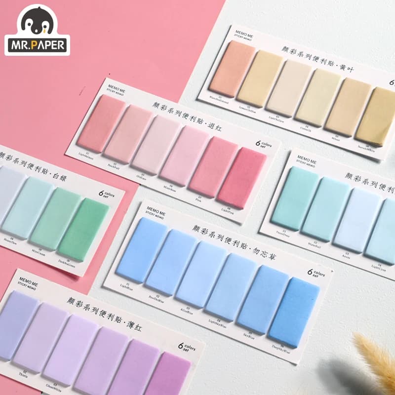 Mr Paper 120 pz/lotto 6 Colori Cambio Graduale Rettangolo Memo Pad Note Appiccicose Notepad Diario Creativo Self-Stick Note Memo Pad