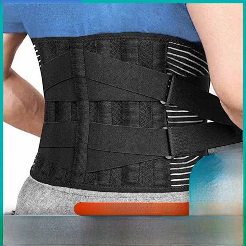 Cintura Sportiva di Supporto Lombare Traspirante con Piastra in Acciaio, Completamente Elastica, per Sollevamento Pesi e Protezione Domestica