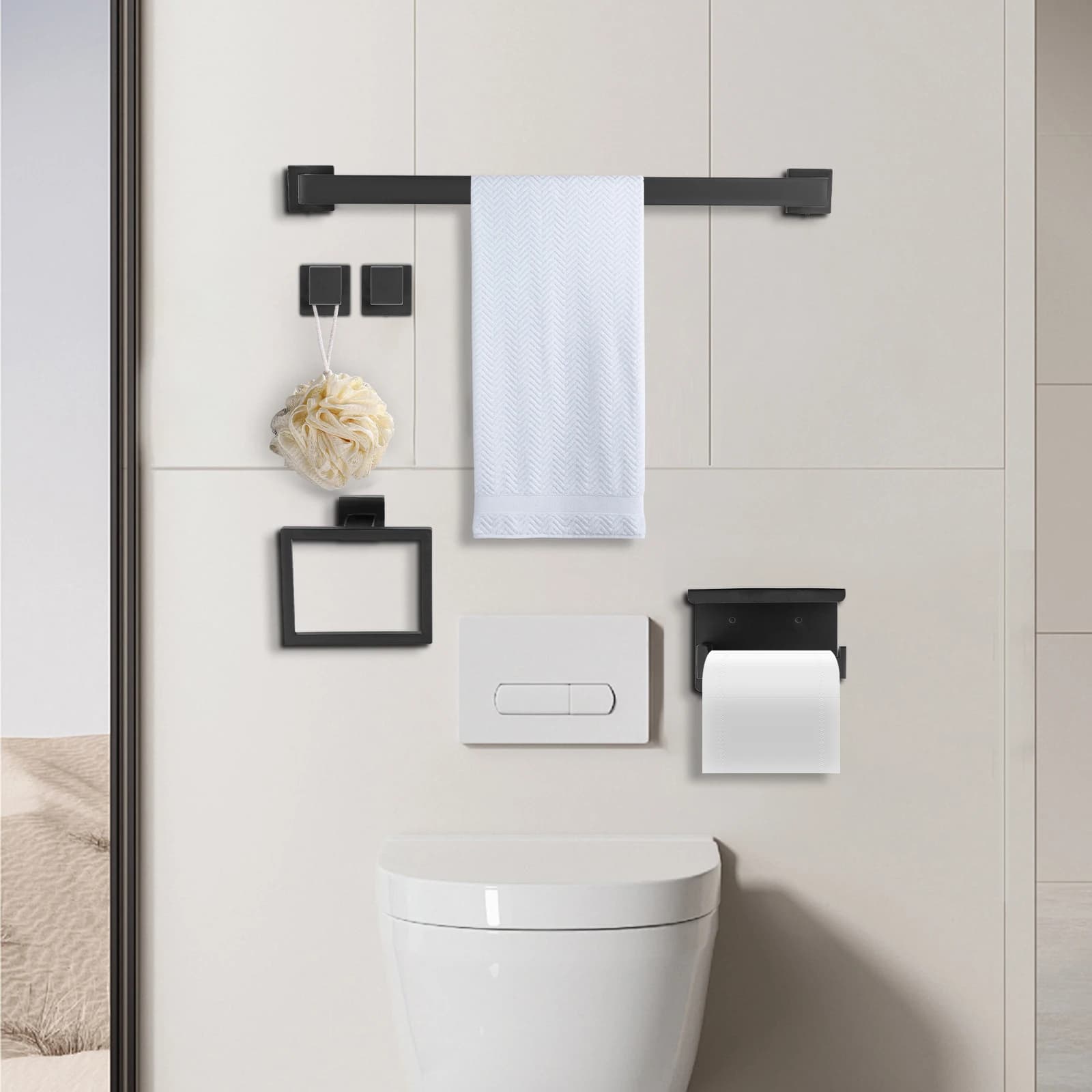 Set portasciugamani da bagno a parete per bagno, cucina, camera da letto e lavanderia