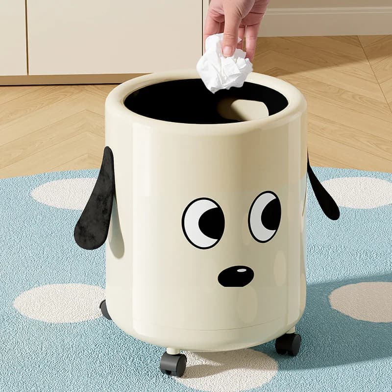 UFORU Trash Can Large Capacity Double Layer Inner Outer Bucket 360° Rolling Wheels Waste Bin For Kitchen Bathroom Home Decor
