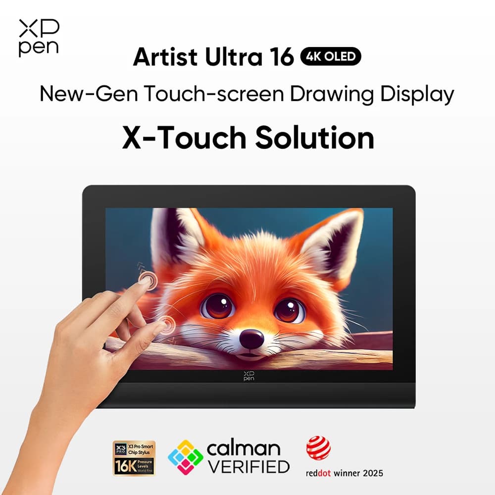 Monitor Grafico OLED 4K XPPen Artist Ultra 16 Nuovo Display Touch-screen per Disegno con Doppio Stilo X3 Pro per Modellazione 3D e Animazione