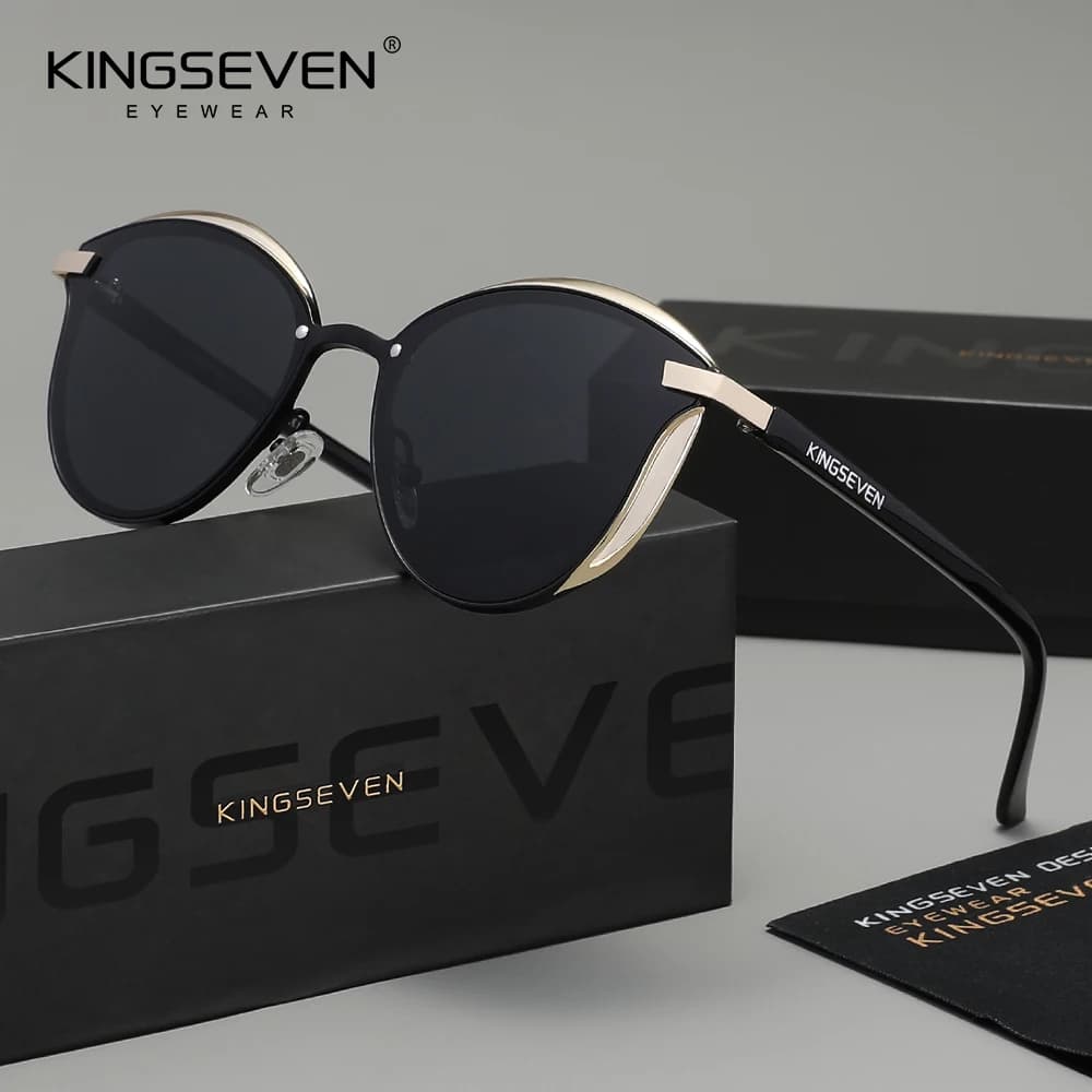 KINGSEVEN Cat Eye Polarized Women's Sunglasses Mirror Lense Ladies Elegant Beach Holiday Sun Glasses UV400