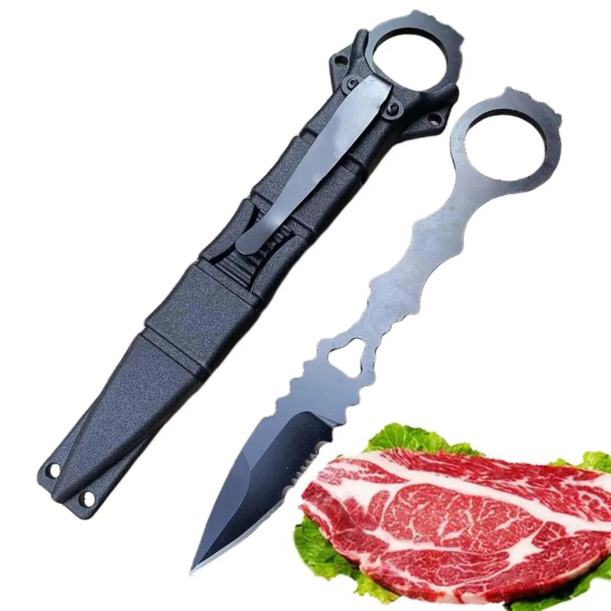 Portable outdoors Knife, Wilderness Survival Knife, Handle Meat Knife，Camping Knife，Kydex Sheath， EDC Tool Man's gift