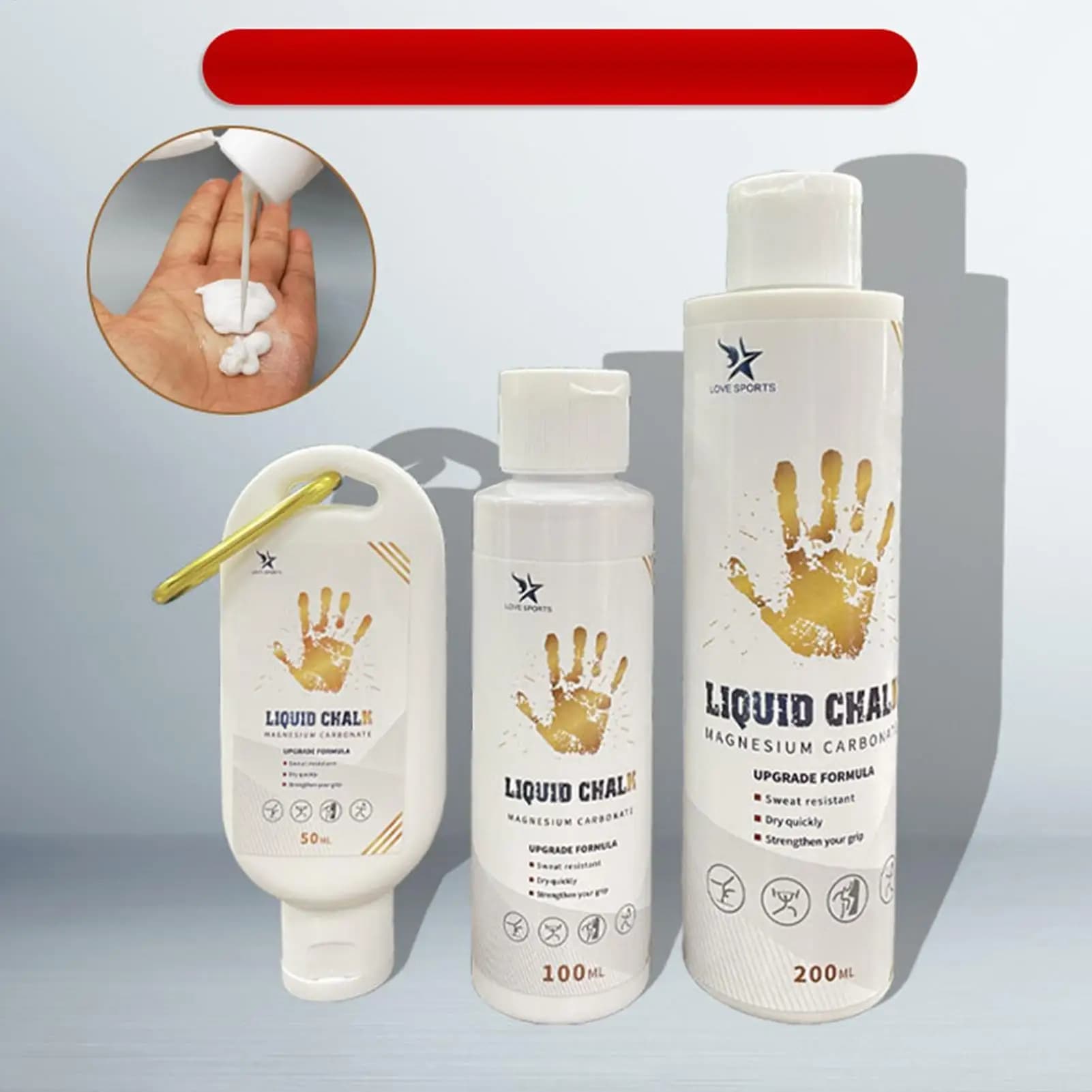 50/100/200ml Magnesite Liquida Sportiva in Polvere per Fitness, Sollevamento Pesi, Crema Antiscivolo per Presa, Arrampicata, Palestra