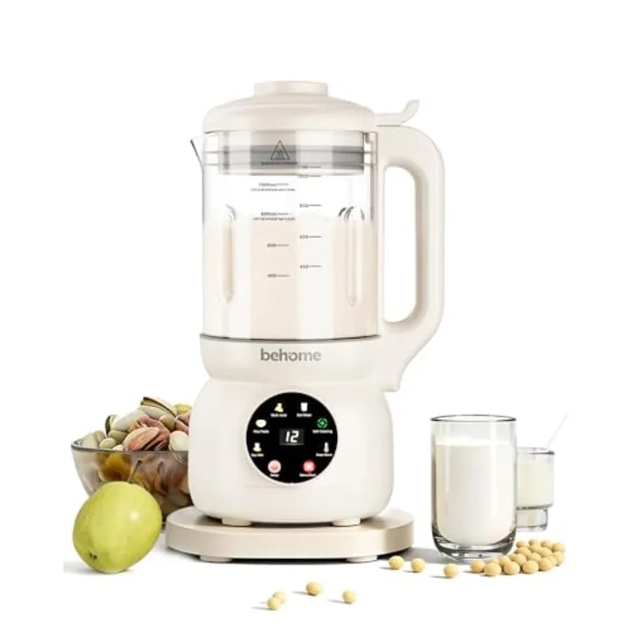 Macchina per Latte Vegetale 8 in 1, Frullatore in Vetro da 32oz per Latte di Mandorle, Avena e Soia, Autopulente, Vegana, Senza BPA