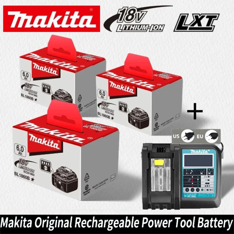 2026! Makita 18650 6.0Ah battery charger for electric tools, replaces Makita BL1860 BL1850B BL1850 BL1840 BL1830 from 18V