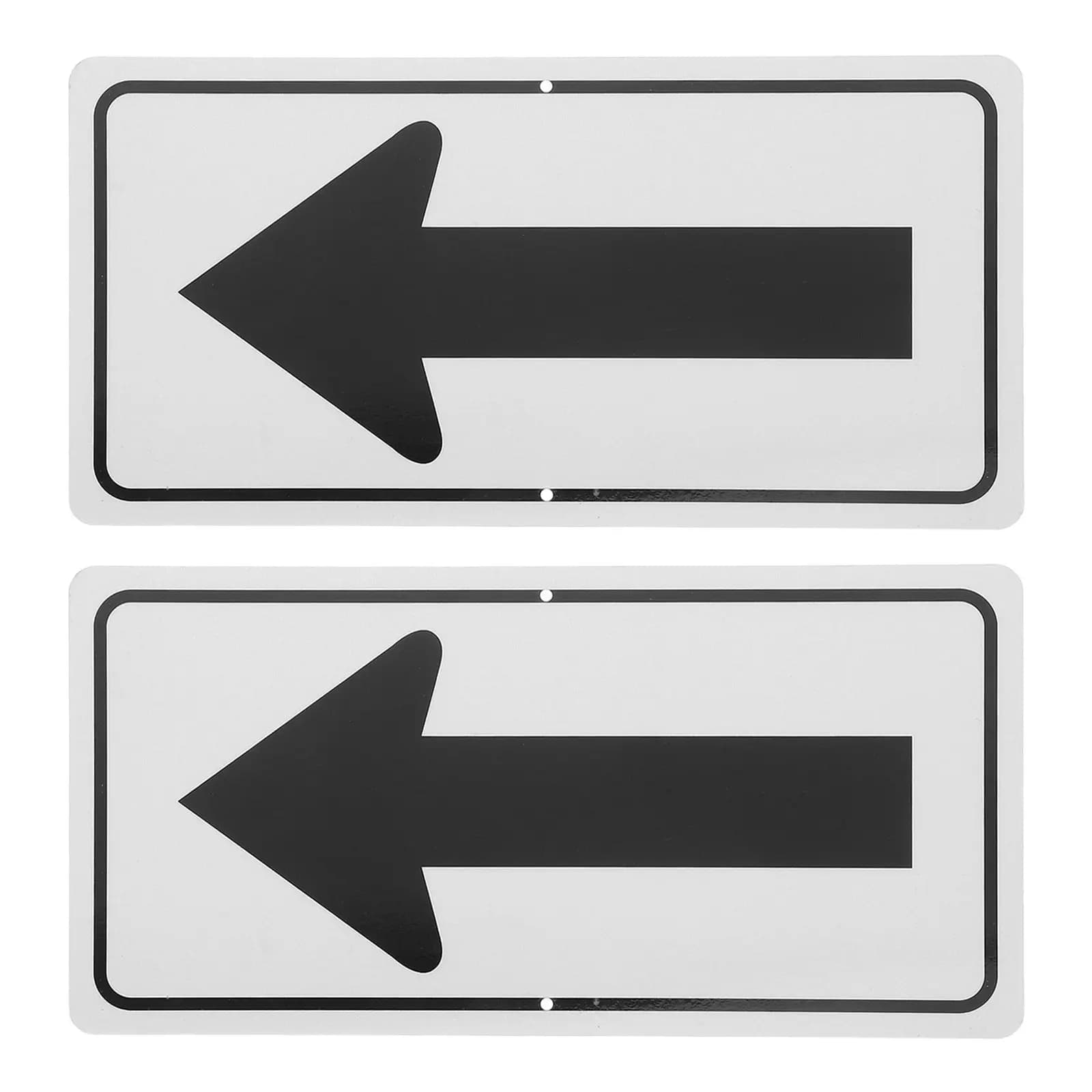 2 Pezzi Segnali Direzionali a Freccia in Alluminio Riflettente, Facili da Installare su Muro, Recinzione, Palo, Garage, Sicurezza, Resistenti alle Intemperie, in Metallo