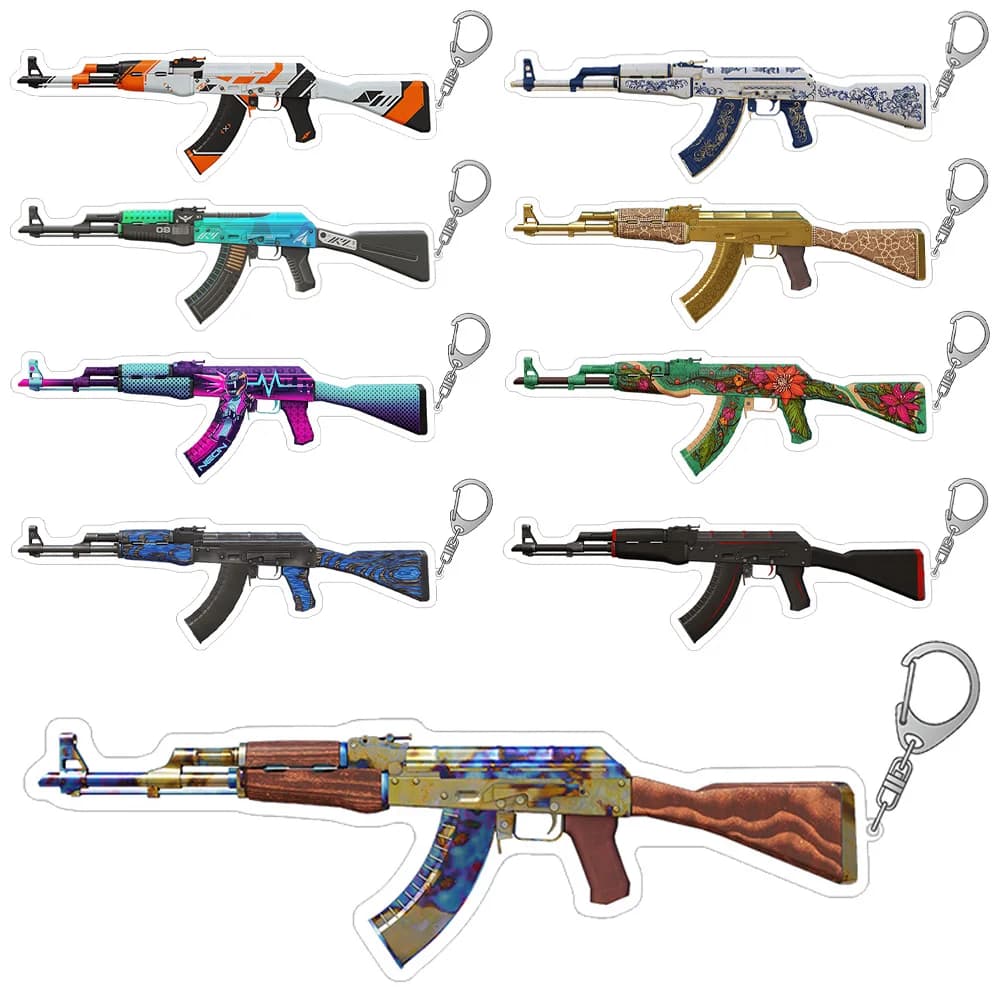 Guo Xiao Luo CS2 GO Fucile da gioco AK47 Wild Lotus Vulcan The Outsiders Panthera onca portachiavi acrilico Ciondolo borsa regalo