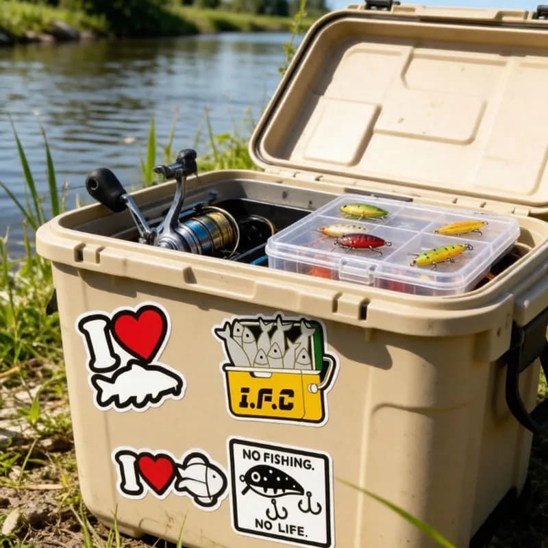 Fishing Lover Waterproof Decals I Love Fish IFC No Fishing No Life for Tackle Box Cooler Car Laptop Outdoor Gear