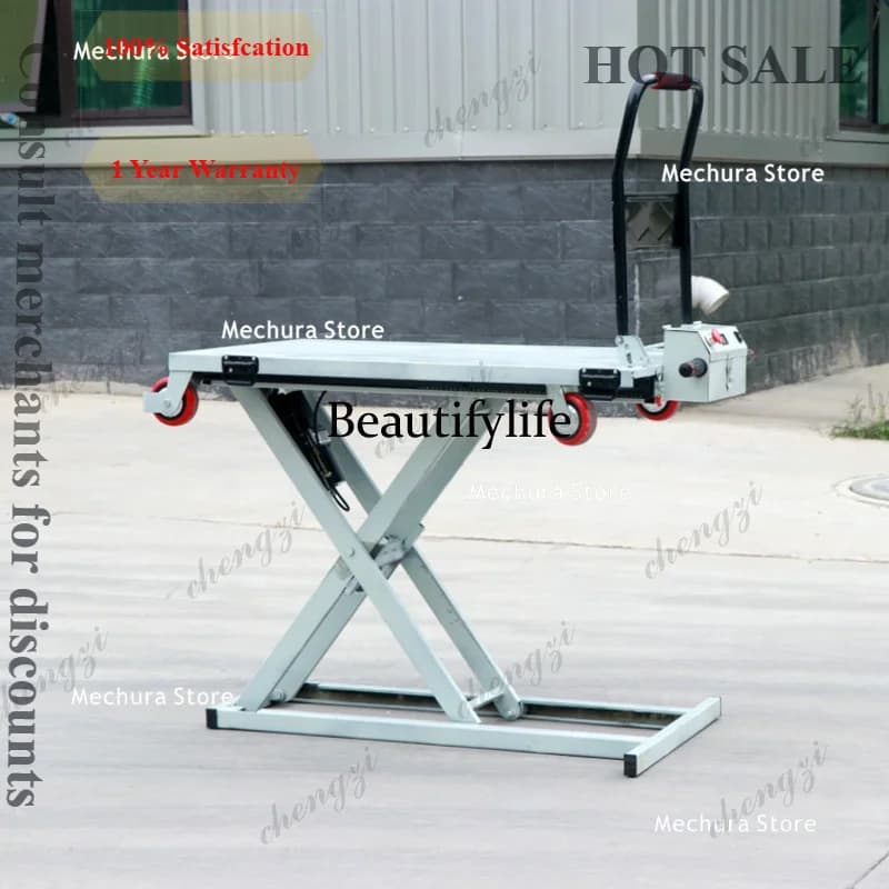 A81 Portable Electric Hydraulic Lift Cart - Mobile Scissor Platform Trolley for On-the-Go Transport Material Handling