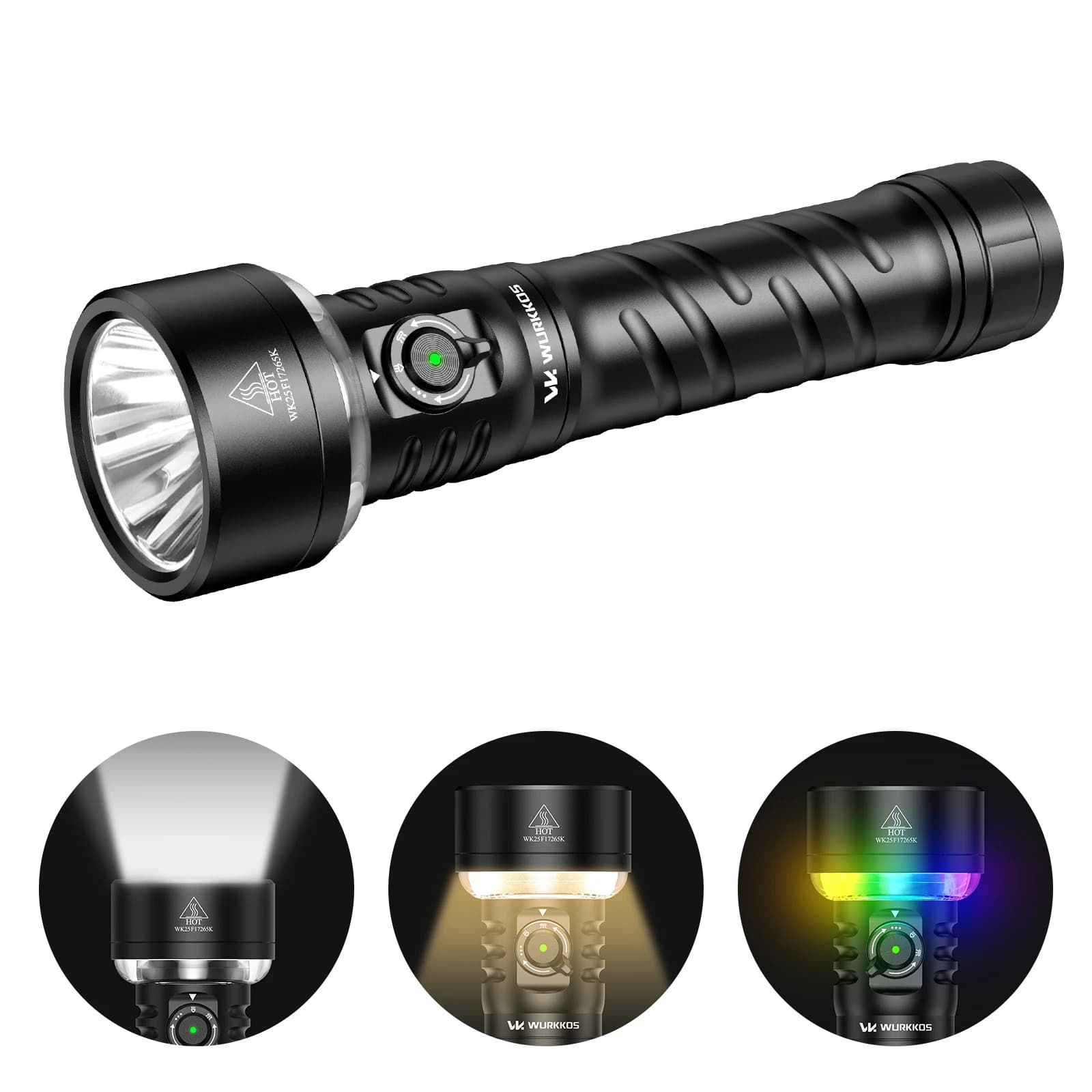 Wurkkos TS27 Torcia ultra luminosa 3200 lumen Distanza del fascio di 845 metri Torcia ricaricabile specifica per il campeggio