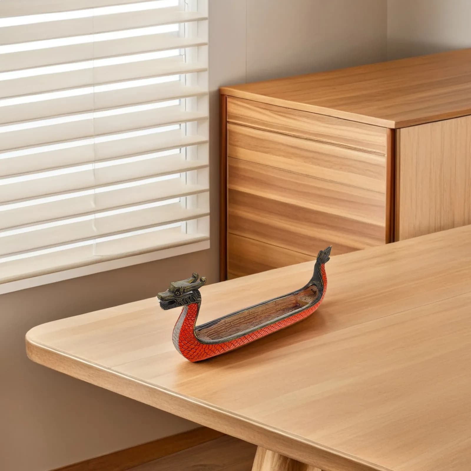 Bruciatore di incenso in resina a forma di Dragon Boat, porta bastoncini di incenso decorativo, per un'atmosfera rilassante in casa e in ufficio
