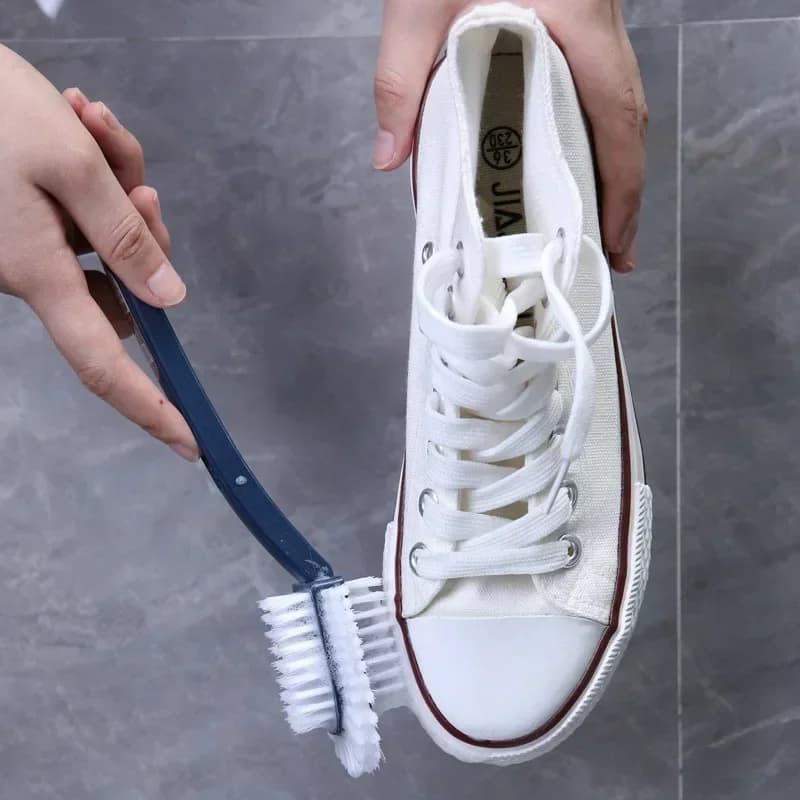 Nuova spazzola per lavaggio scarpe a cinque lati multifunzionale per uso domestico Spazzola per scarpe a setole morbide in plastica con manico lungo Boccola per pulizia