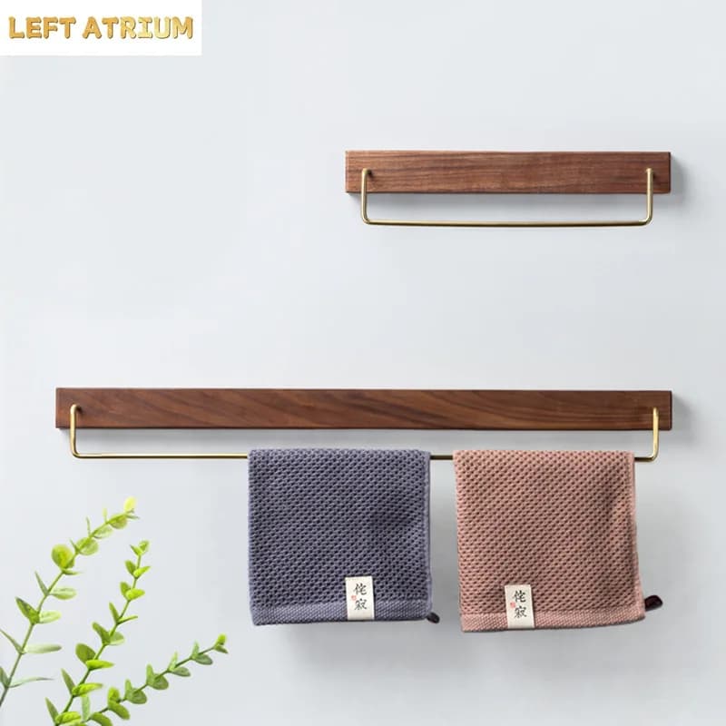 Household Accessories Hook Coat Stand Bathroom Brass Towel Rack Backdrop Hanging Decoration Wood Walnut Hanger Beech Room Simple