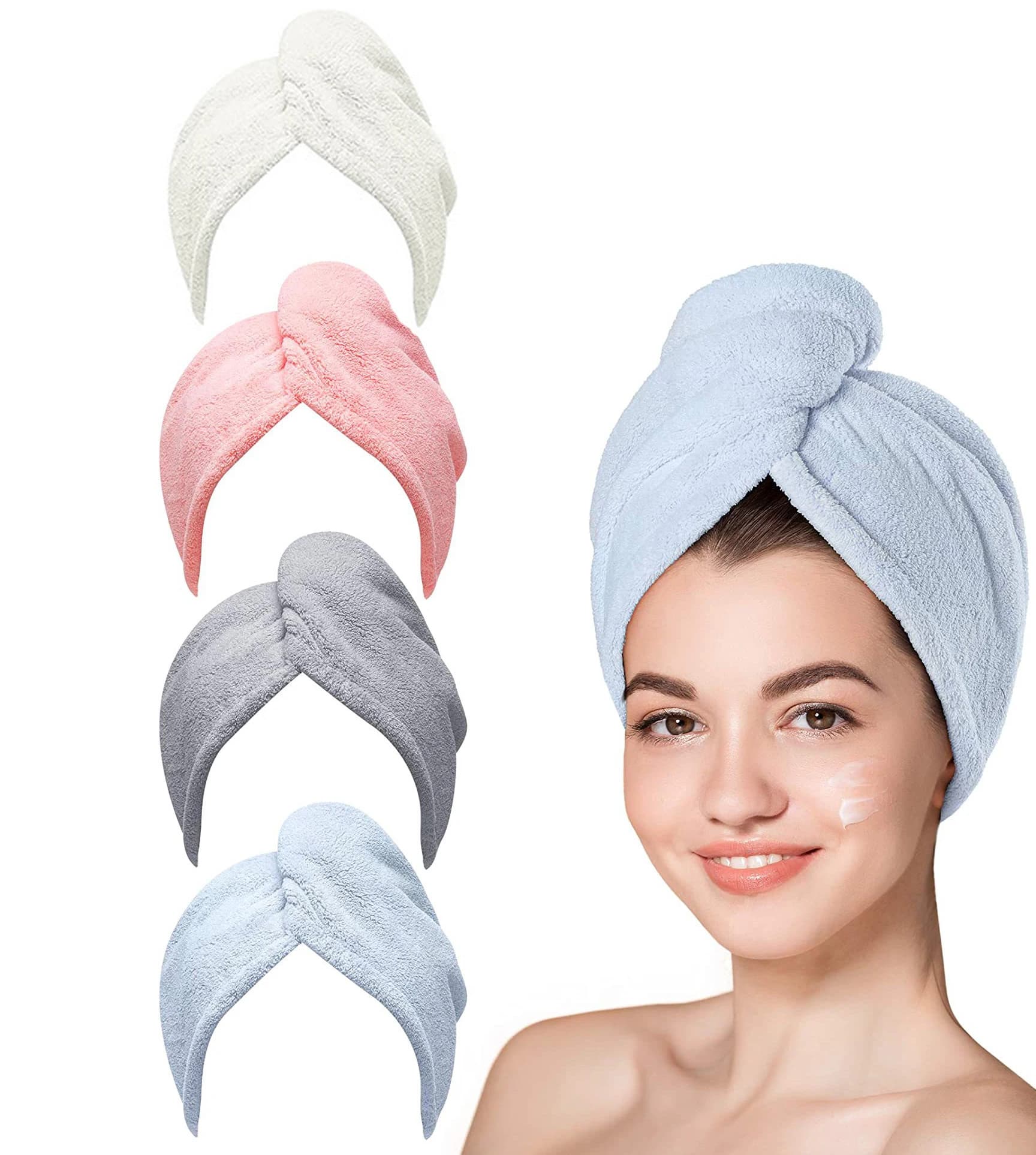 Microfiber towel to dry hair Strong triangle shower hat and water absorber
