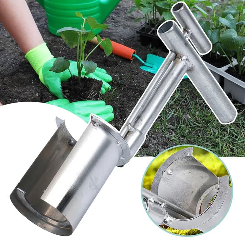 Trapiantatrice per piantine portatile a mano aperta Strumento per fioriera per lampadine per semina multifunzionale per uso agricolo Attrezzo da giardinaggio