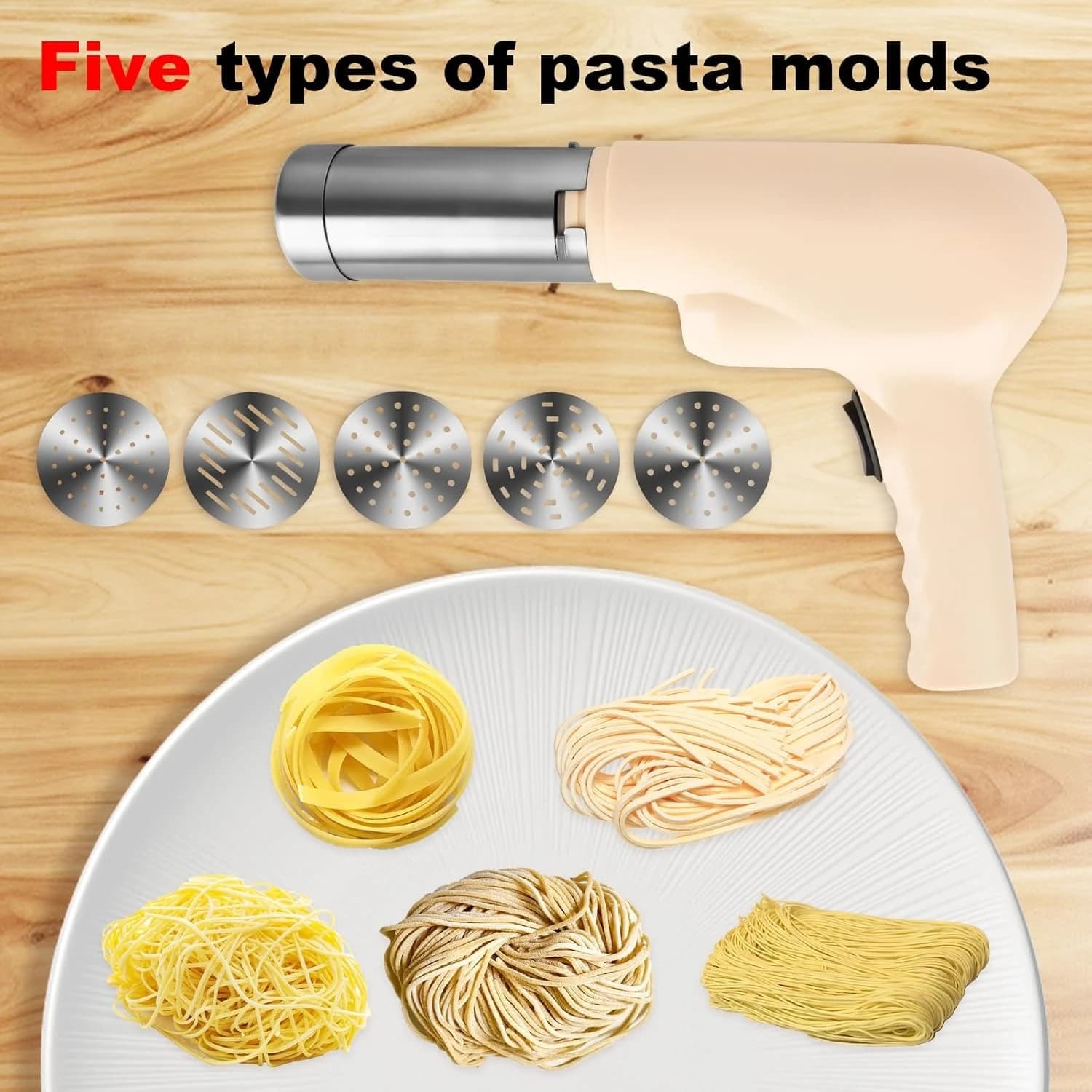 Macchina Elettrica per Fare la Pasta, Impastatrice Automatica per Spaghetti e Noodle, Senza Fili, per Pasta Fatta in Casa