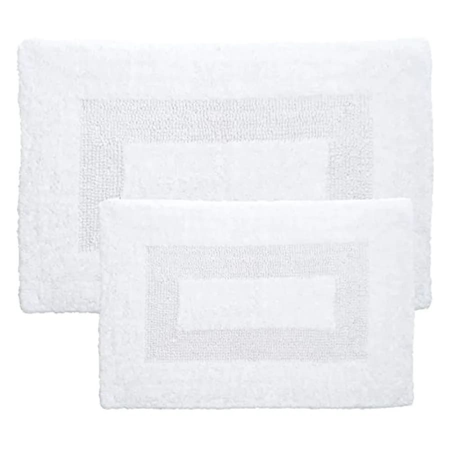 Tappeti da bagno - Set di 2 tappetini da bagno in cotone - Tappetini lavabili in lavatrice per bagno, cucina o lavanderia