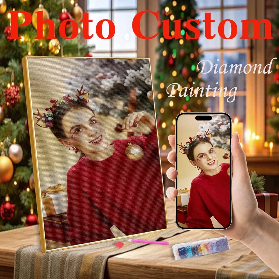 GATYZTORY Photo Custom Diamond Painting For Adults Diamond Embroidery 5D Diamond Pictures Diy Kit Christmas Gift Art Kits
