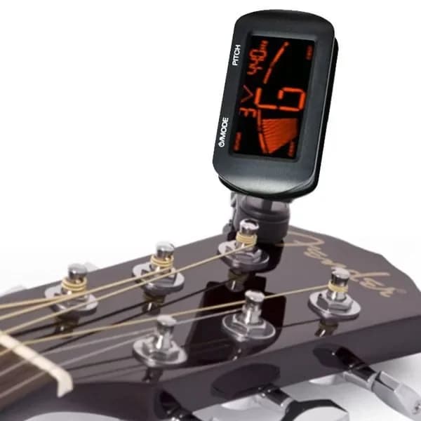 Musedo T-27 Accordatore per chitarra acustica elettrica LCD digitale Clip-On per chitarra cromatica Basso Ukulele Accordatore per violino - Accordatura rapida 4.8