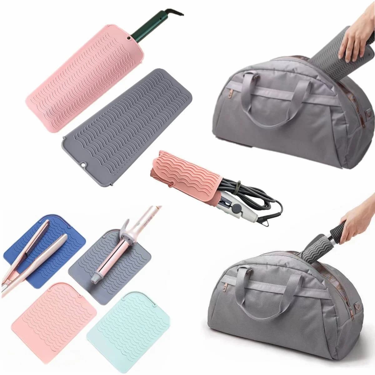 1Pc Silicone Ricci Coats Stick Insulation Hair Cover Curling Plate For Hair Drying Bag & Hairdresser Iron Mat Heat Resistant Bag