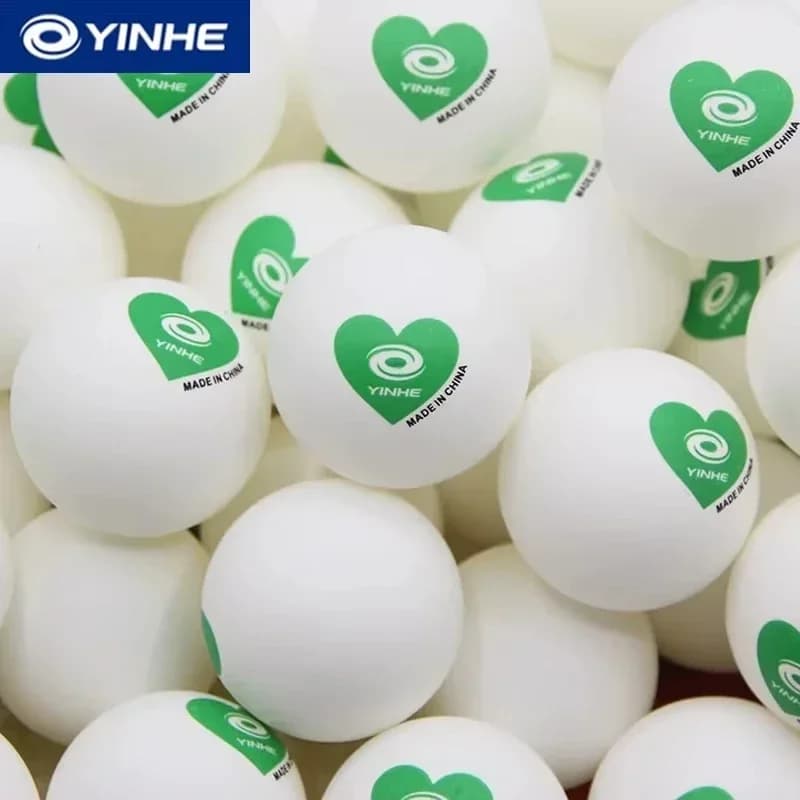 YINHE 50/100PCS Palline da ping pong a cucitura verde/blu/rosso cuore 1 stelle 40+nuovo materiale plastica Ping-pong per l'allenamento dei giocatori