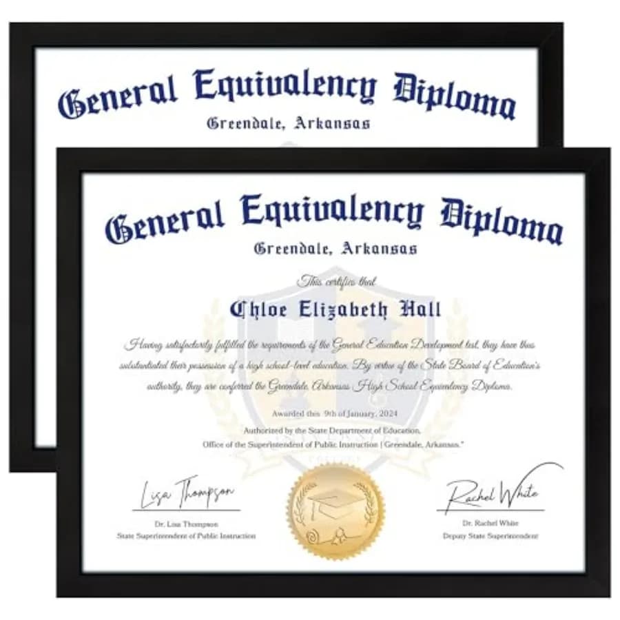 8.5x11 Diploma Frame, Picture Frames with Clear Plexiglass, Certificate Frames for Wall Display, 8.5x11 Document Frame, High Sc