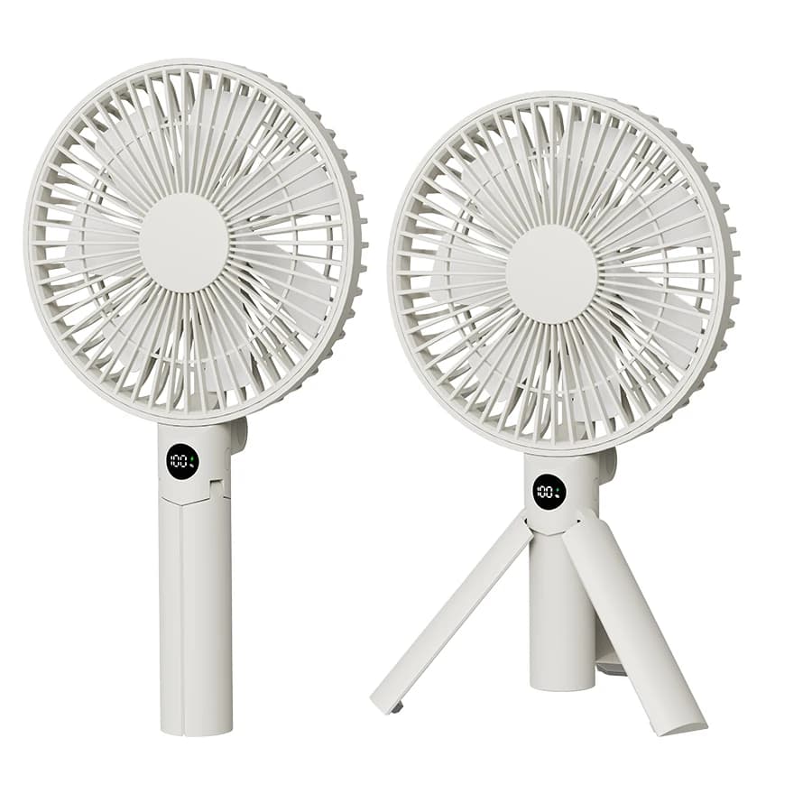 Nuovo Ventilatore Portatile Pieghevole da 3600mAh, Ventilatore da Tavolo Ricaricabile con 100 Velocità e Angolo Regolabile per Casa, Esterni e Viaggi