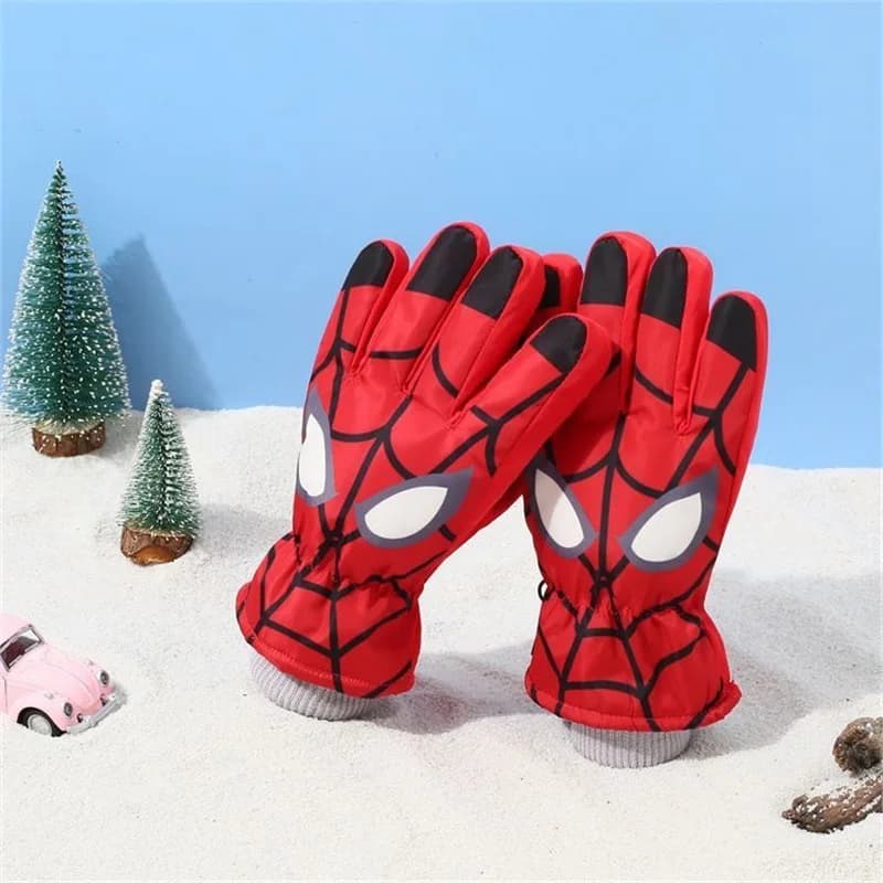 Kids Ski Gloves Spider Man Winter Gloves Hot Winter Gloves Windproof and waterproof Outdoor Cycling Gloves Kids Winter Gifts