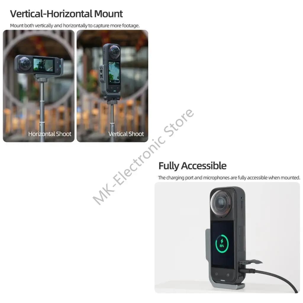 R2LF Staffa per riprese angolazione multipla per rotazione orizzontale verticale della action camera