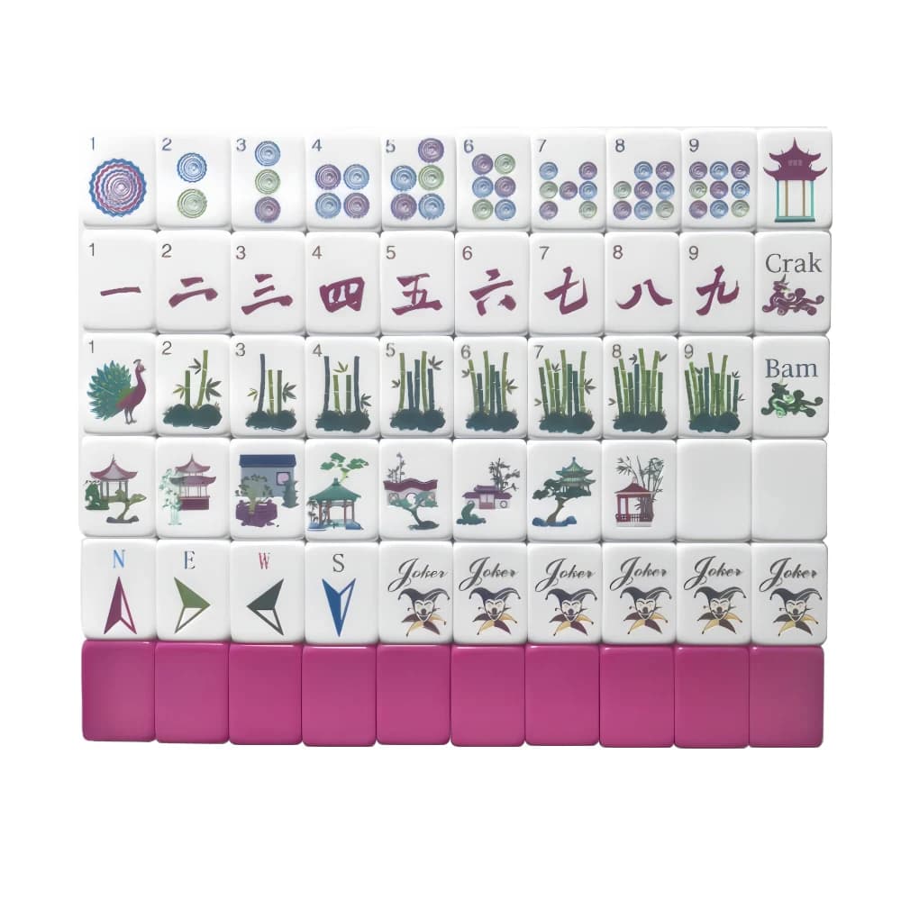 2026 New Hot OMHJGO Wholesale 4-Layer Acrylic American Mahjong Tiles Luxury Rose Red Modern Game Set for Family & Party