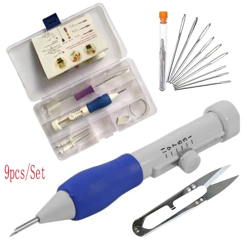 Embroidery Poke Le Punch Embroidery Needle Cover Preferred DIY Sewing Tools Manual Three Interchangeable Pins