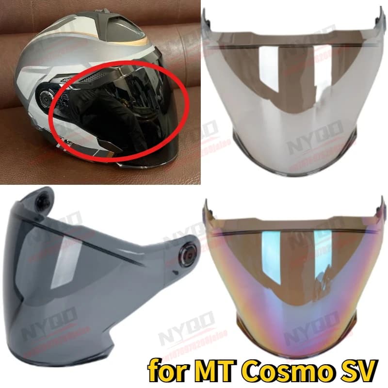 Lenti per Casco Moto Sicure, Alta Definizione, Facili da Installare, Antiappannamento e Protezione Solare, Adatte per MT Cosmo SV